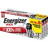 Energizer Max, Confezione da 18+6 Batterie AA, lunga durata per uso quotidiano, senza solfatazione e con 10 anni di vita utile