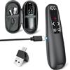 UBUYUONE Presenter USB C con custodia, telecomando di presentazione ricaricabile con indicatore digitale della batteria, PowerPoint Presenter per PC portatile, ricevitore USB e USB-C 2 in 1, Plug & Play