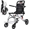 LUMIVO Sedia a rotelle pieghevole ultraleggera, portata 100 kg, in lega di acciaio al carbonio, con manubrio girevole a 360°, solo 8,2 kg, ideale per sedie a rotelle anziani e disabili