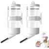 YILZAR Set di 2 Abbeveratoio Conigli e Beverino Criceto, Beverino Coniglio Automatico da 80ml con Sfera in Acciaio, Dispenser Acqua per Piccoli Animali, Porcellini d'India e Gerbilli, Bianco