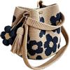 Générique Borsa Tote A Fiori Uncinetto - Borsa Da Donna Stile Boho | Borse A Maglia Con Motivo Floreale | Śac Da Spiaggia Ecologica Unica Per Le Vacanze Quotidiane Sulla Pla