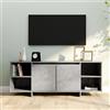 QZZCED Mobile TV Legno compensato grigio cemento Armadio TV Mobile sotto struttura stabile 2 ante ripiani Organizzazione 130 x 35 x 50 cm