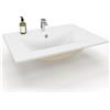 IDMarket - Lavabo Rettangolare da Incasso in Ceramica Bianca L. 61 x L. 46 x H. 17 cm