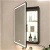 KWW LED Illuminato Bagno Medicine Cabinet con Specchio, Temperatura di Colore Regolabile, Luci Dimmabili Anti-Nebbia, Outlet & USBs (Luminescenza interna-Cerniera sinistra-50×70)