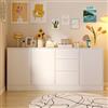 PREMTURE Credenza 180×35×80 cm, mobile con 4 ante e 3 cassetti | Ampio spazio contenitivo - 4 ante & 3 cassetti - Uso versatile - Design moderno - Superficie facile da pulire