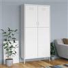 Zentexion Armadio bianco, 90 x 50 x 180 cm, in robusto acciaio, con 4 scomparti regolabili e asta appendiabiti, salvaspazio, moderno, facile da montare, adatto per camera da letto