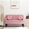 Generico Panca con Schienale Rosa 119,5x64,5x75 cm in Velluto,Panche-372159