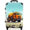 NoBoringSuitcases.com NoBoringSuitcases© Valigia Media Bambini Trolley Medio Da Viaggio Rigido | 67x43x25 cm - Leggero 4 Ruote Valigie Per Bimbo Bambino Ragazzi M Betoniera - Sabbia - Industriale