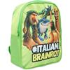 Italian Brainrot | Zaino Bambino Scuola Materna e Tempo Libero | Zainetto Asilo Ragazzo 28x23x9 cm | Borsa Piccola Spalla Tessuto Verde Resistente Meme