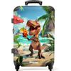 NoBoringSuitcases.com NoBoringSuitcases© Valigia Media Bambini Rigida Trolley Medio Viaggio Aereo | 67x43x25 cm - 4 Ruote Valigie Leggere Bimbo Valigetta Trolly Dimensioni M Dinosauro - Spiaggia - Cocktail