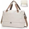 SEAFEW Borsone da Viaggio,Bagaglio a Mano 45x36x20 Easyjet Borsa da Viaggio con Scomparto per le Scarpe,Borsa da Cabina Easyjet Borsa Sportiva Borsone da Palestra Borsa da Weekend,F01-marrone beige