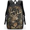 HUGS IDEA Cool 3D Animals Bookbag Dog Face Zaino Scuola Bambini, Cervo mimetico