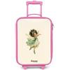 NoBoringSuitcases.com NoBoringSuitcases© Valigia Rosa Per Bambini Compatto Bagaglio Ultraleggero | 48x31x19 cm - Trolley A Mano Rigidi LED Ruote Valigie Neonato - Ragazze - Fata della Foresta - Verde