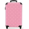 NoBoringSuitcases.com bagaglio a mano, trolley, valigia da 10 kg, rigida, leggera, valigie da viaggio per cabina, aereo, con 4 ruote girevoli, manico estensibile, robusto, 55x40x20 cm, Motivo a cuori