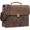STILORD Johann Borsa 24 ore uomo in pelle Valigetta ventiquattrore Cartella Portadocumenti da ufficio lavoro Borsa porta PC 15.6 Colore:sepia-marrone