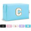 Anntry trousse da borsa,Borse con iniziali personalizzate con cerniera, borsa cosmetica carina,Multifunzionale Trousse Borsa da Viaggio per Trucchi in pelle PU,Borsa Toilette per Donne ragazze A-Z