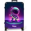 NoBoringSuitcases.com NoBoringSuitcases© Valigia Grande Bambini Trolley Da Stiva Viaggio Rigida | 77x51.5x28 cm - Leggera Ruote Valigie Neonato Bagaglio Suitcase Large XL Astronauta - Hockey - Neon
