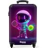 NoBoringSuitcases.com NoBoringSuitcases© Valigia Cabina Bambino Bagaglio Bambini Trolley Viaggio | 55x35x20 cm - Aereo Cabin Size Rigida Leggera Ruote Valigie Bimbo Astronauta - Tennis - Neon
