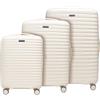 WITTCHEN Motion Line Set valigie M L XL bagaglio rigido Valigia rigida policarbonato lucchetto TSA manico telescopico 4 ruote doppie 360° Crema