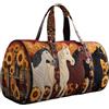 Generic Borsa tote trapuntata, stile retrò, leggera, con motivo animale, per viaggi, lavoro, scuola, università, organizer quotidiano per ufficio, ospedale, infermieristica insegnante