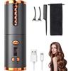 Syluxa Automatic Wireless Curling Iron con display LCD, Automatic Hair Curler con 6 Temperature Settings e Timer, USB Ricaricabile Automatic Curl Curler Ceramic Anti Scald Bruciore per capelli lunghi