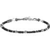 NADIR Bracciale unisex Marlù 33BR0033-N dischetti di onice nera e pietra lavica e anellini in acciaio