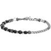 NADIR Bracciale unisex Marlù 33BR0031-N a spina di pesce con sfere in onice nera e pietra lavica