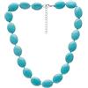 Treasure Bay Splendida collana da donna con perline di pietra naturale di forma ovale (blu turchese), Gemma, Naturale