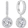 Starchenie Orecchini Donna Sterlina Argento 925 Rotonda Pietra Portafortuna Zirconia Orecchini Gioielli Regali