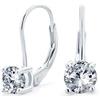 Bling Jewelry Orecchini pendenti solitari tradizionali da sposa con taglio brillante rotondo 1CT AAA CZ per donne e adolescenti in argento sterling .925 con chiusura a leva