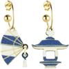 Lebole Maison Lebole Gioielli Orecchini da Donna Hoop Ventaglio Righe Blu