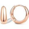 Bestyle Orecchini Cerchio Argento 925 Donna Oro/Argento Anallergici Chunky | Piccoli Orecchini Cerchio Oro Placcato 14K alla Moda Leggeri, Larghezza 8/10/12/14/16/18/20 mm, Regalo per Ragazze Mamma