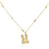 Mikovivi Oro Collana con Lettera a Bolle, Delicata Collana con Ciondolo Iniziale con Catena di Perline alla Moda Collana con Ciondolo Alfabeto Regali di Gioielli per Donne Compleanno Anniversario (H)