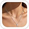 FindChic Collana Croce Donna in Acciaio Inox Regolabile Catena | Catenina Acciaio Donna Croce, dal Design Raffinato e Minimalista, Disponibile in Oro, Argento e Oro Rosa Catena da 41/46+5 cm
