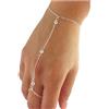 Yheakne Boho Cristallo Dito Bracciale Argento Schiavo Catena Vintage Strass Anello Da Polso Personalizzare Mano Catena Gioielli Per Donne E Ragazze Regali