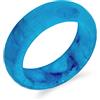 Bling Jewelry Semplice Anello a Cupola Solida con Gemma Eternità Impilabile in Giada Tinta Blu Teal per Donne e Adolescenti Pietra Portafortuna di Agosto