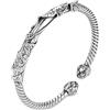 ZHUDJ Bracciale aperto in argento sterling 925 per uomo, stile etnico, regolazione del temperamento leggero fatto a mano