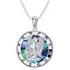 enjoylifecreative 12 collane con segni zodiacali, Collana con ciondolo in conchiglia di abalone con oroscopo in argento sterling 925, Astrologia Costellazione Compleanno Gioielli Regali per Donne Ragazze