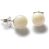 Vifaleno Orecchini con perno in corallo, naturale, bianco, rotondo, 8 mm