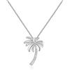 Generies Collana con ciondolo a forma di palma tropicale in zirconia cubica, gioiello da sposa in spiaggia, regalo per damigella d'onore (collana con albero), Rame