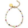 SINGULARU - Bracciale Personalizzata Letter Altea Colors. Acciaio con Placcatura in oro 18 kt e Pietra naturale. Gioielli da donna.