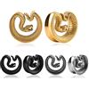 Vankula Orecchie Tunnel Tappi per le orecchie Dilatatore Lobo Serpente Espansori in acciaio inox piercing orecchio 8mm a 30mm (14mm(9/16), Nero)