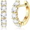 DOCHAIS Orecchini a Cerchio Moissanite Donna Uomo, Orecchini Argento 925 Ipoallergenici, Moissanite Colore D VVS1 Halo Brillante, Placcato Oro Bianco 14K, Gioielli Regalo