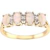 Old English Jewellers LetsBuyGold - Anello Eternity in oro giallo 9 carati su argento con opale naturale e diamante, misura J - V, Metallo