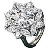 LAIFULA Halo Anello di fidanzamento da donna in argento 928 con citrino, smeraldo, granato, rubino, zaffiro, acquamarina, anelli da donna con zirconia cubica, misura regolabile (bianco)