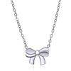 Yifnny Collana con ciondolo a forma di fiocco,Collana con fiocco in Gioielli in oro Perle artificiali Gioielli per feste Regali di compleanno per Donne (Stile 7 Argento)