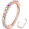 Popuhoops Anello da naso a cerchio in acciaio chirurgico 316L senza cuciture argento anello setto clicker gioielli cartilagine orecchino orecchio piercing 20G 18G 16G Helix Rook lobo Conch Trago Daith