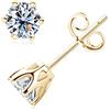 DYUNQ Orecchini a perno in moissanite certificata, da 3 mm a 6,5 mm, colore D VVS1, orecchini in argento Sterling 925, placcati oro 18 carati, orecchini per uomo e donna, DYUNQ, 5MM, Argento sterling