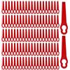 FUIPVGI 100 lame di ricambio in plastica rossa, lame di ricambio per tagliaerba da 83 mm, lame di ricambio per tagliaerba senza fili, lame di ricambio per tosaerba da giardino (100 pezzi)