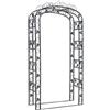 CLP Arco Giardino Decorato In Metallo Trattato Lavorato A Mano I Arco Pergolato Alt. 240 CM, Largh. 120 CM, Prof. 45 CM, Colore:nero